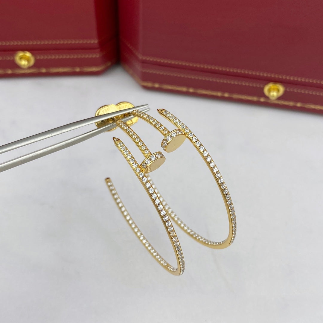 CARTIER JUSTE EARRINGS FULL DIAMONDS 1.8MM