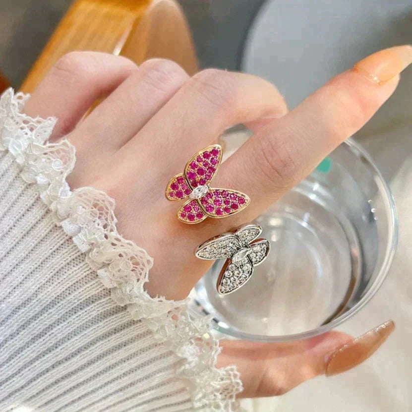 VCA TWIN BUTTERFLY DIAMOND RING