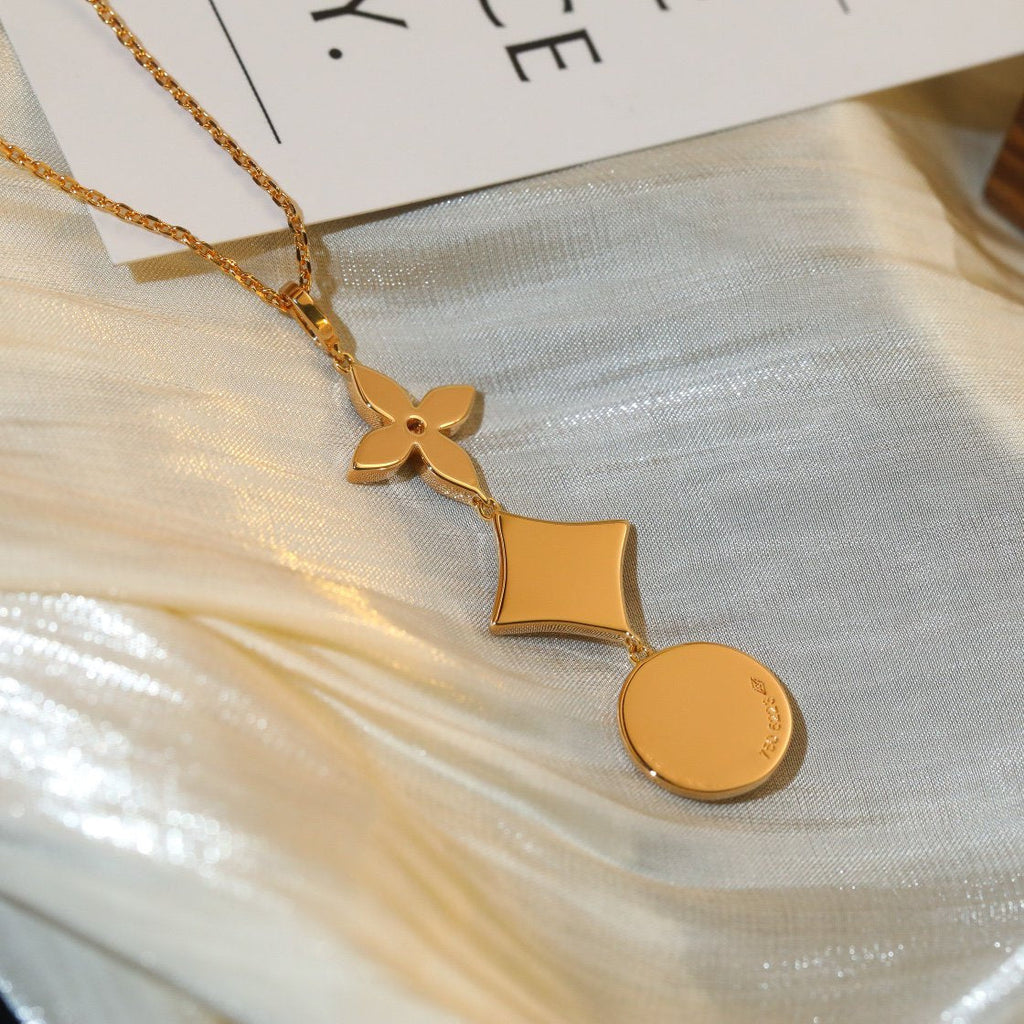 LOUIS VUITTON STAR AND SUN DIAMOND PINK GOLD NECKLACE