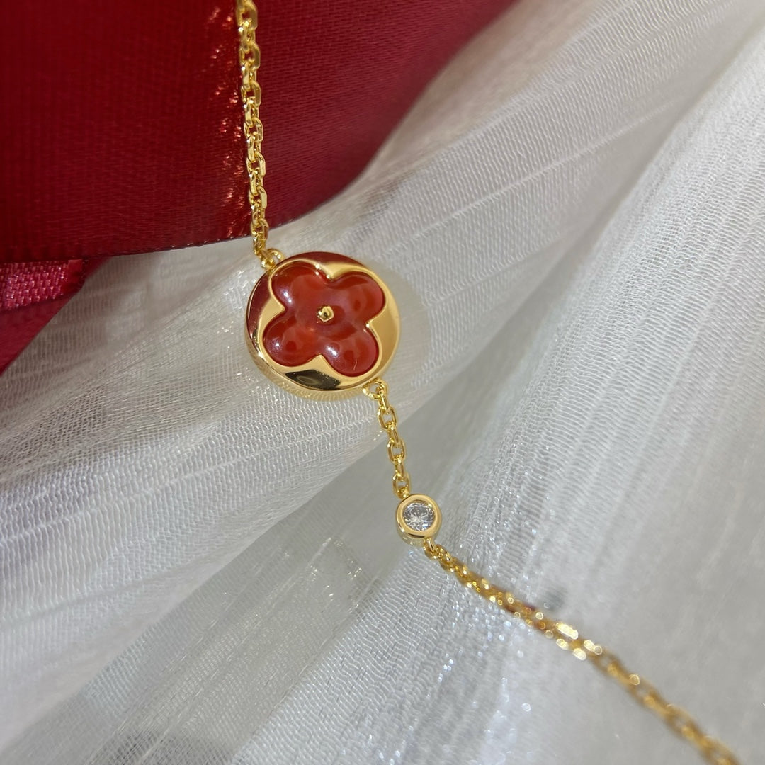 LOUIS VUITTON SUN PEDANT CARNELIAN BRACELET