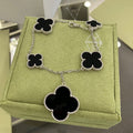 VCA CLOVER 5 MOTIFS SIVLER ONYX BRACELET