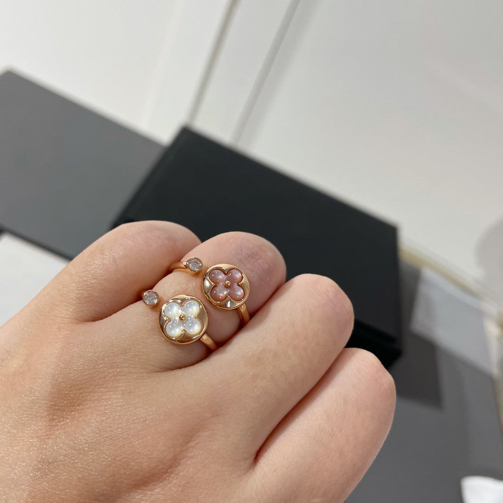 LOUIS VUITTON SUN 1 DIAMOND PINK MOP RING