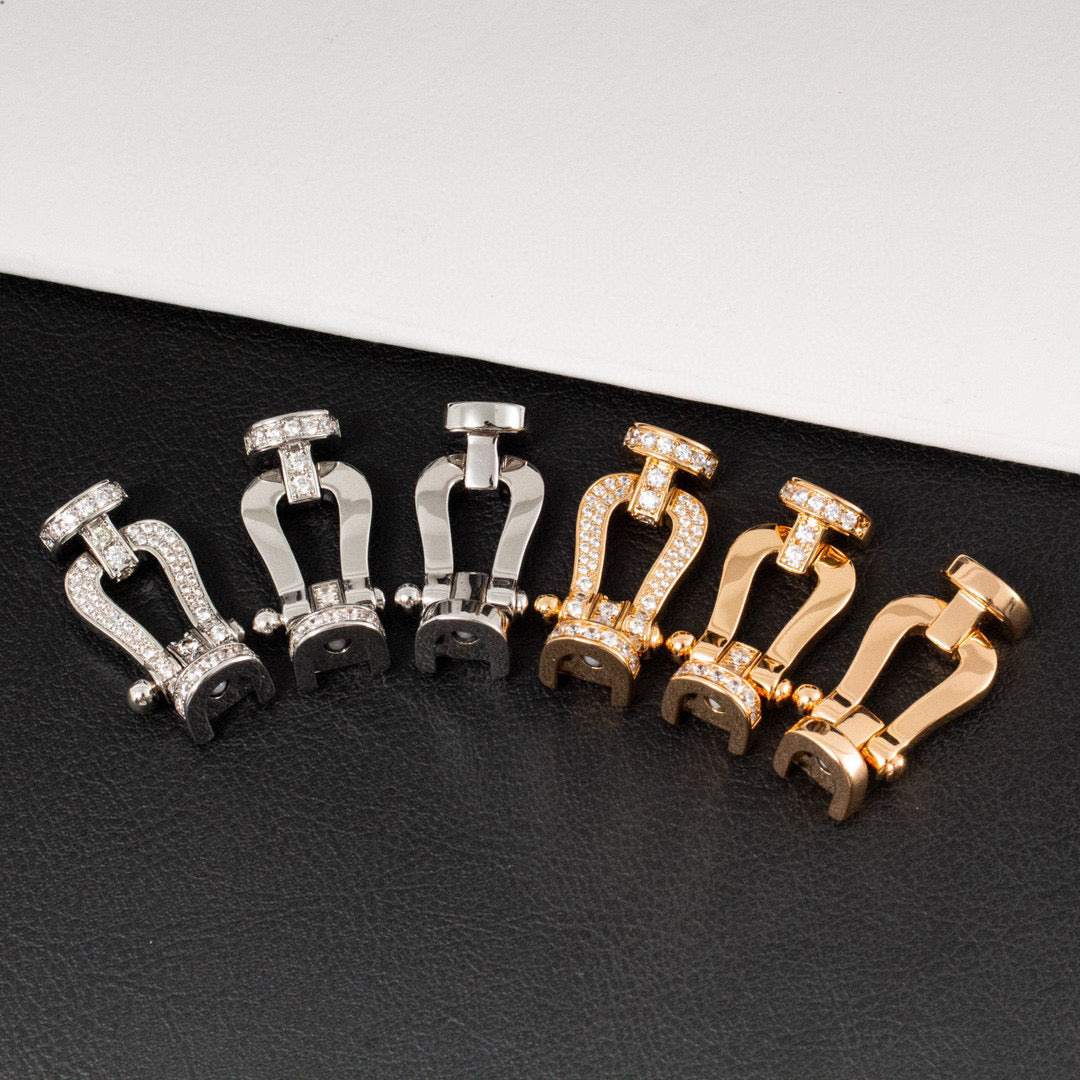 FRED FORCE LARGE HORSESHOE FULL DIAMOND BRACELET GOLD