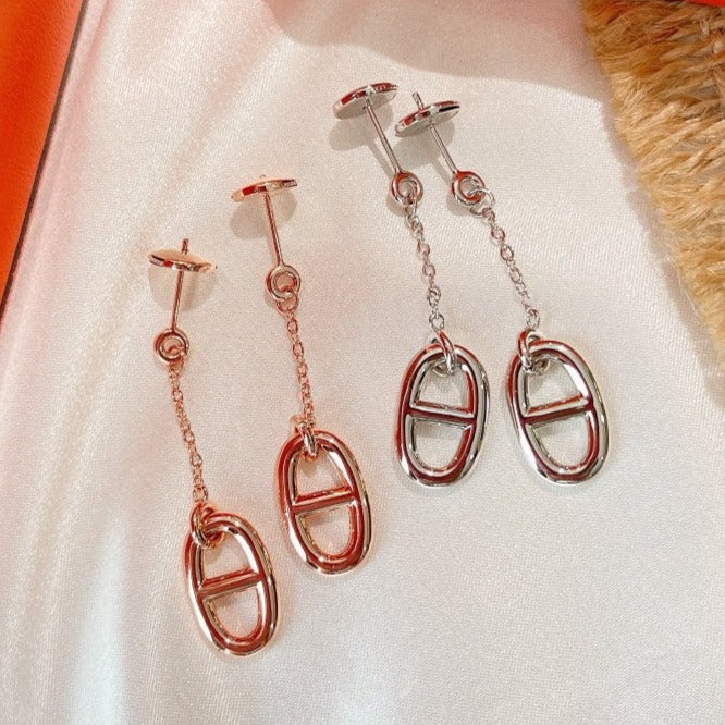 HERMES CHAINE TASSEL EARRINGS