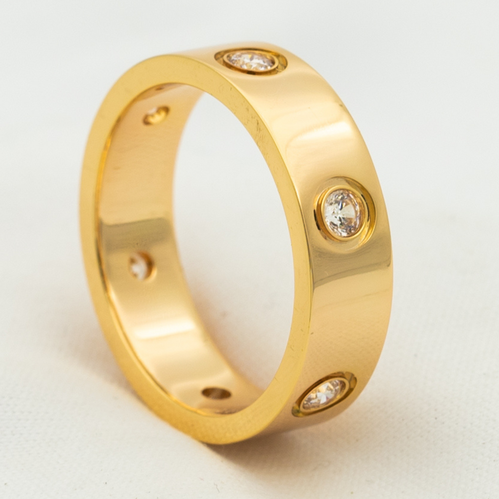 CARTIER LOVE RING 5.5MM 6 DIAMONDS PINK GOLD