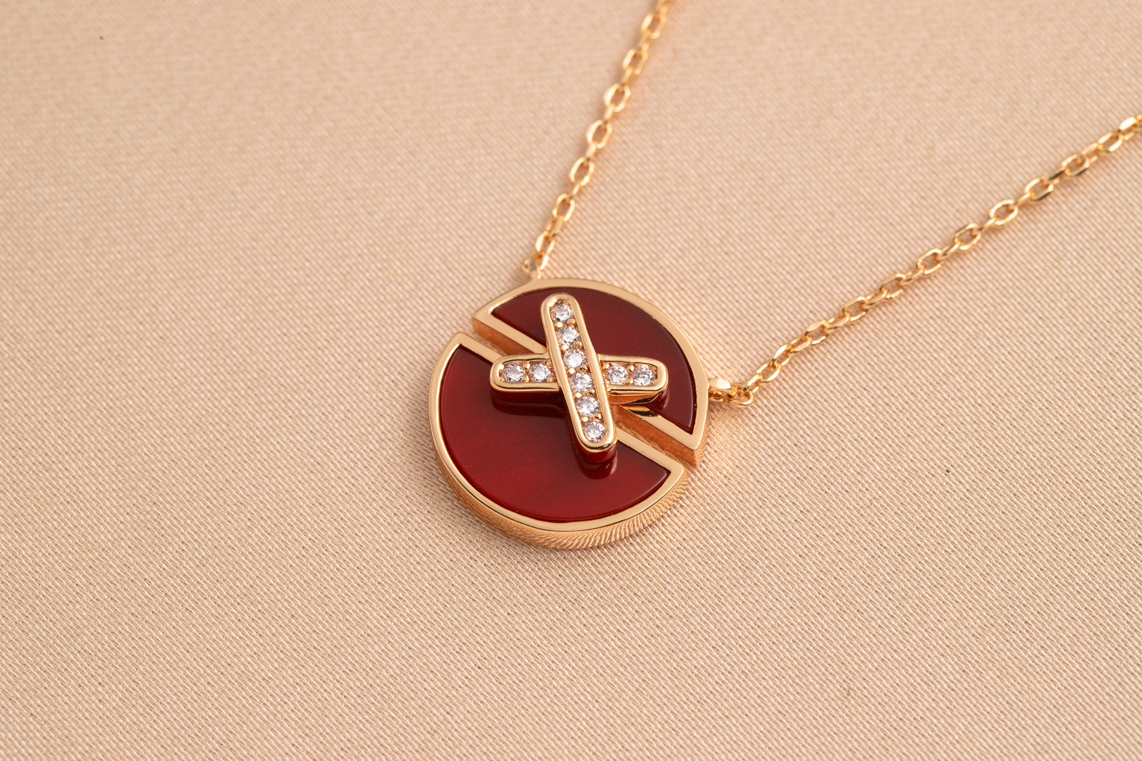 CHAUMET JEUX DE PINK GOLD DIAMOND NECKLACE