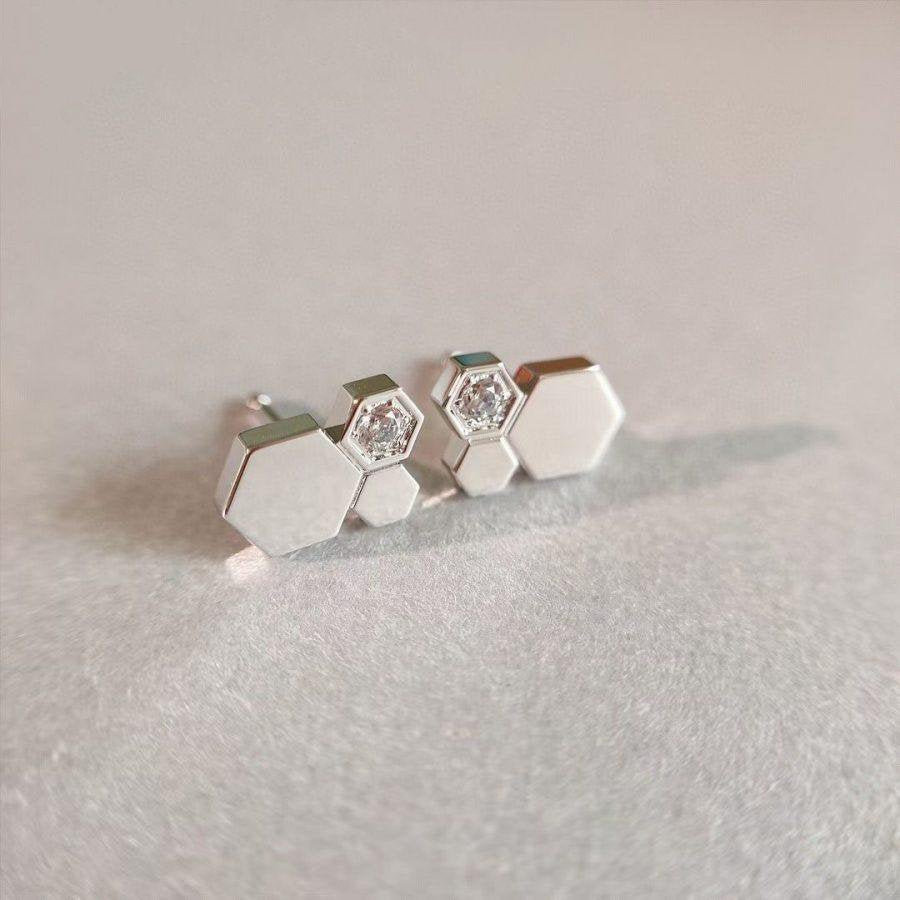 CHAUMET BEE LOVE SILVER DIAMOND EARRINGS
