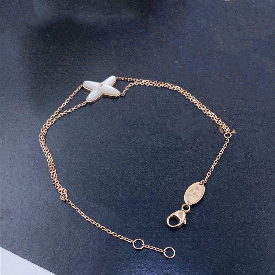 CHAUMET JEUX BRACELET WHITE MOP PINK GOLD 1 DIAMOND